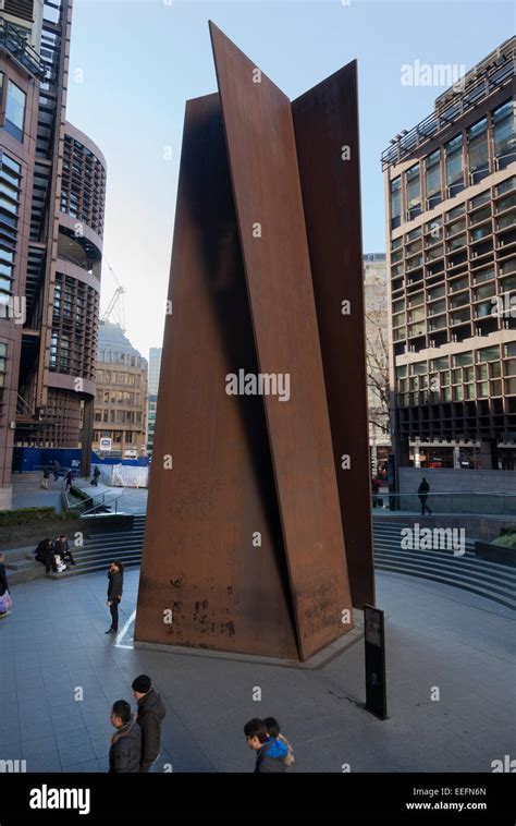Iron Sculpture By Richard Serra Entitled Fulcrum At The Broadgate