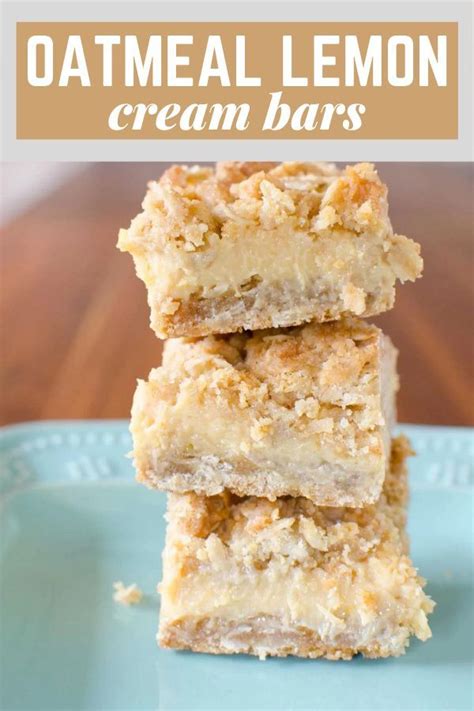 Easy Oatmeal Lemon Cream Bars Lemon Dessert Recipes Easy Oatmeal Lemon Bars Easy