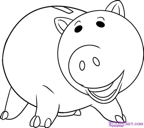 How To Draw Hamm Step By Step Drawing Guide By Dawn Toy Story