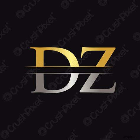 Initial Dz Letter Logo Design Vector With Gold And Silver Stock