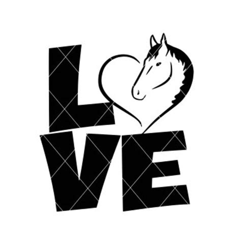 Horse svg horse love svg horse cut file horse vector heart | Etsy