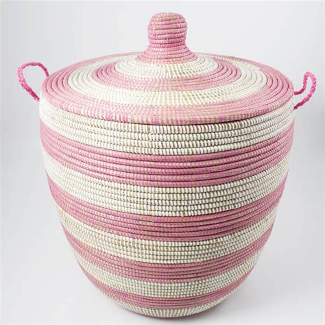 Alibaba Basket Handwoven In Natural Grass And Coloured Plastic Twine