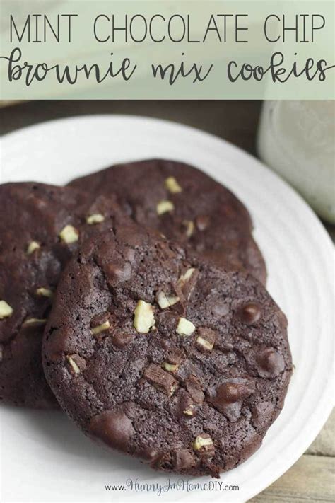 Easy Brownie Mix Mint Chocolate Chip Cookies Recipe Mint Chocolate