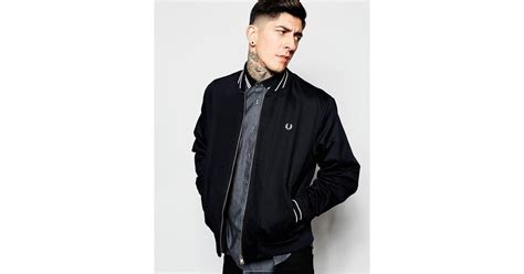 Lyst Fred Perry Bomber Jacket With Tipping In Blue For Men