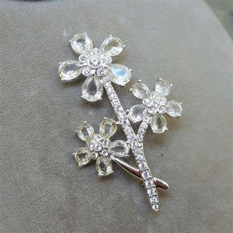 Swarovski Flower Brooch From Antiqueali On Ruby Lane