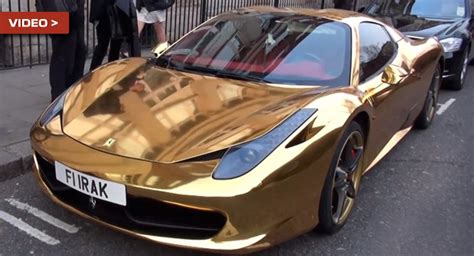 Ferrari Cars News Gold Chrome Wrapped 458 Italia Spyder Video