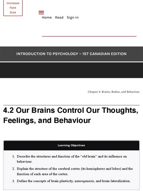 42 Our Brains Control Our Thoughts Feelings And Behaviour Pdf
