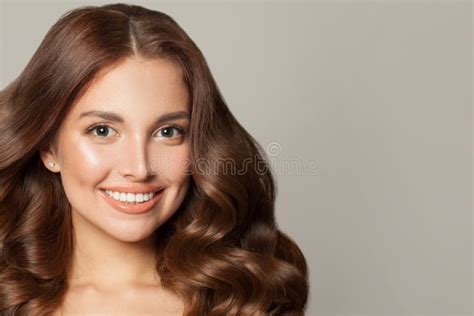 Fashion Studio Portrait Of Beautiful Cute Smiling Woman With Brown