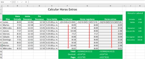 Calcular Horas Extras En Excel Siempre Excel