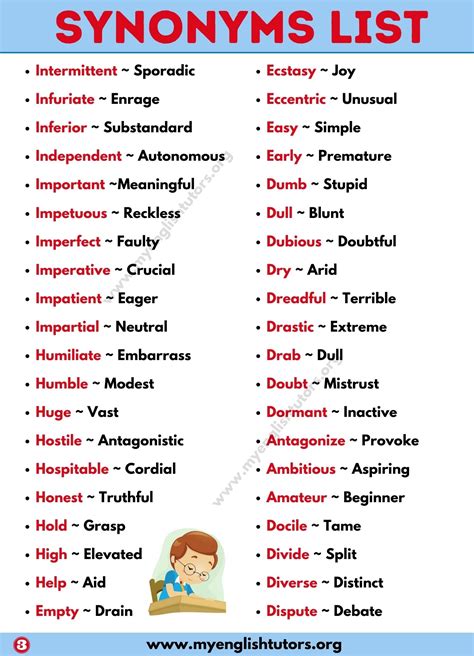 Word List With Example Sentences