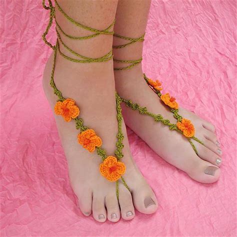 DIY Crochet Barefoot Poppy Sandals 101 Crochet