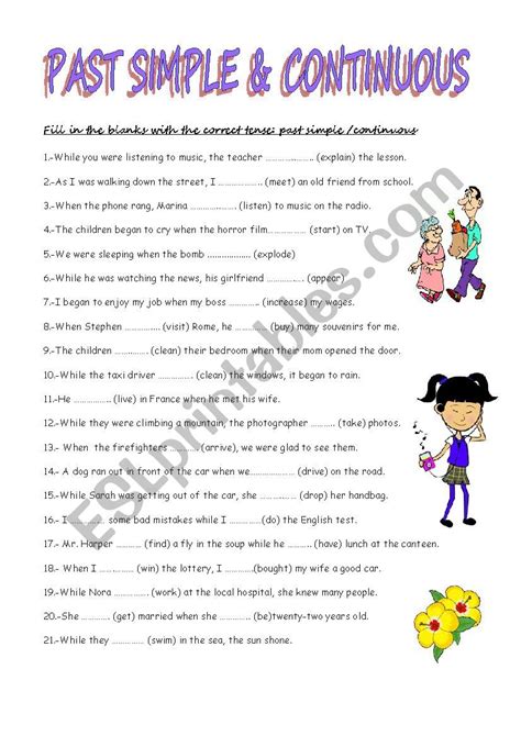 Past Simple Vs Past Continuous Esl Worksheet By Mariaah SexiezPicz