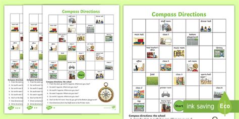 classroom themed compass directions worksheet worksheets