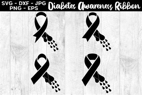 Diabetes Awareness Ribbon Silhouettes Svg Eps Png Clipart