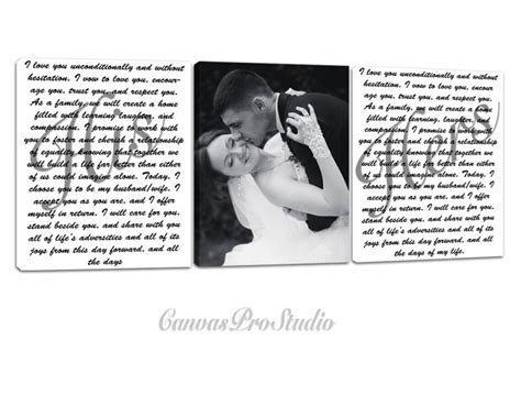 Set Of 3 Wedding Vows Canvas Print Art His And Hers Mr And Etsy