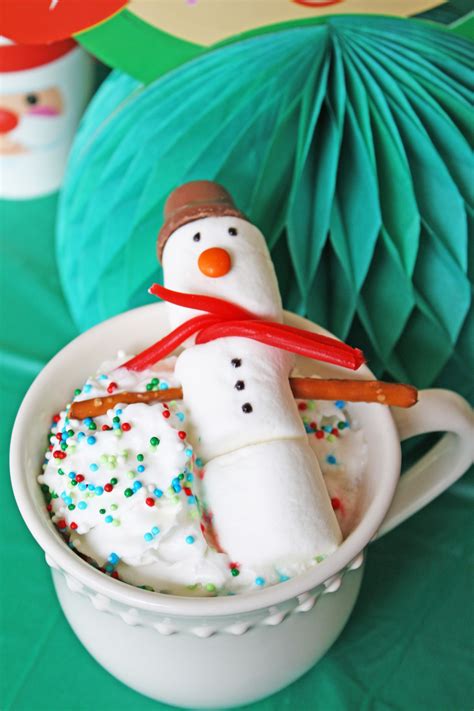 Marshmallow Snowman Hot Chocolate Catch My Party