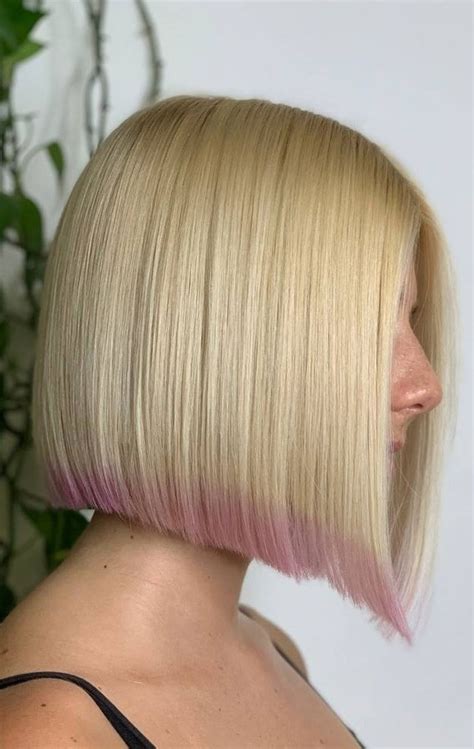 52 best bob haircut trends to try in 2023 blunt bob drip dye pink