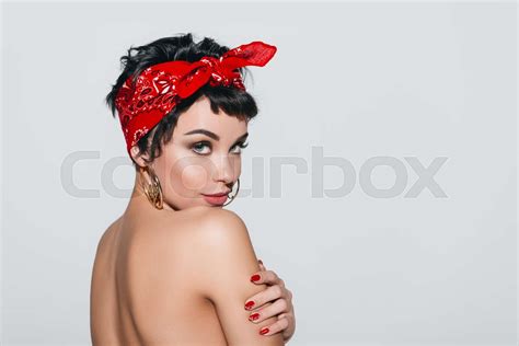 Beautiful Naked Girl In Earrings Stock Image Colourbox
