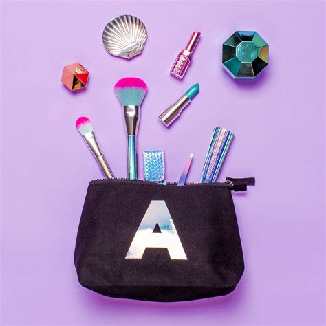 A Lovely Handy Sized Makeup Bag Personalised With An Iridescent Initial