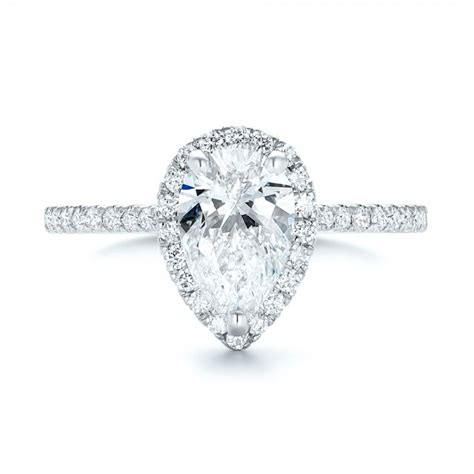 3ct pear shape halo#3carat #engagementring #pearshape #seamlesshalo #sfjeweler #howtobuyanengagementring #bybonniejewelry #3ctdiamondring #giadiamond #3ct. Custom Pear Shaped Diamond and Halo Engagement Ring #102743
