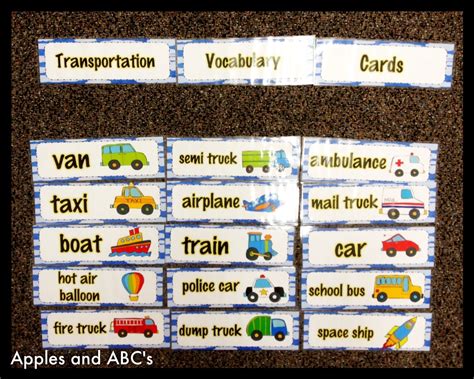 Monthly Vocabulary Cards Apples And Abcs