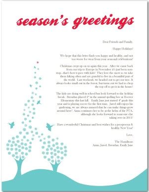 printable whimsical bird holiday letter template