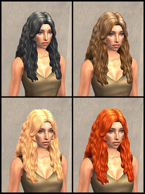Theninthwavesims The Sims 2 Ts4 Island Living Long Wavy Hair For The