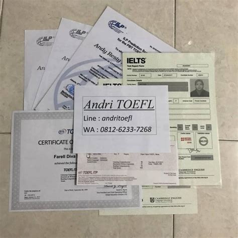 Jual Jasa Buat Sertifikat Toefl Itp Toefl Ept Toefl Pbt Toeic Dan Ielts