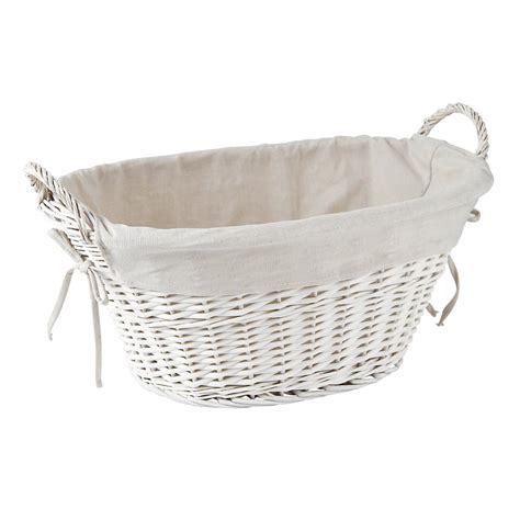 Buy White Wicker Laundry Basket Washing Basket From The Basket Company
