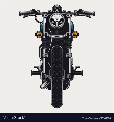 Colorful Motorcycle Front View Concept Royalty Free Vector