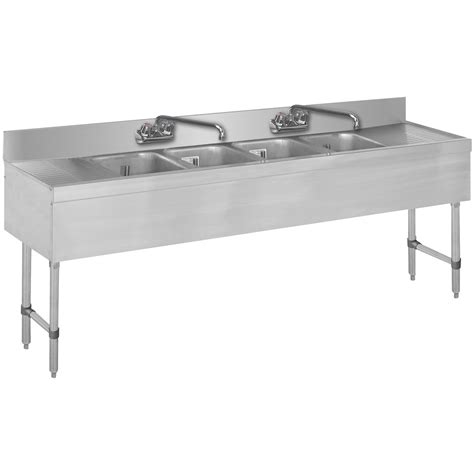 Advance Tabco Slb 84c Lite Four Compartment Stainless Steel Bar Sink