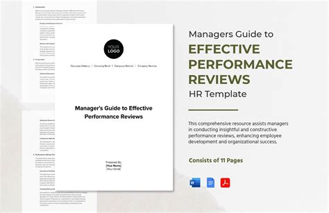 Manager S Guide To Effective Performance Reviews HR Template In Word PDF Google Docs