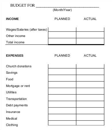 family budget worksheet templates word  excel