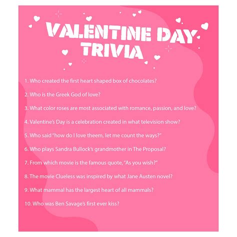 Valentines Day Trivia Questions Valentines Day Trivia Trivia Valentines