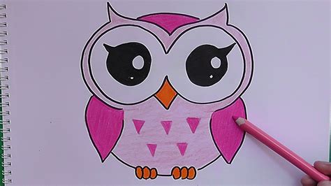 Disfruta de la mejor colección de dibujos animados para ver online gratis. Dibujando y coloreando a Buho Rosado - Drawing and coloring Pink Owl | Animal print nails art ...