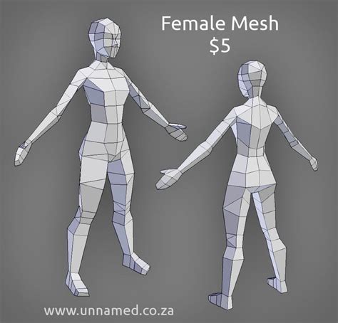 Low Poly Female Model By Yeshuanel Low Poly Character Low Poly Models Low Poly
