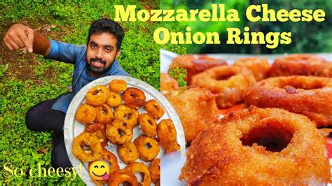 Mozzarella Onion Rings Quick And Easy Crispy Cheese Onion Rings Youtube