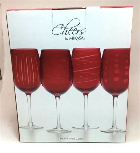 Mikasa Cheers Ruby Set Of 4 Wine Glasses For Sale Online Ebay