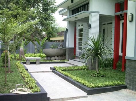inspirasi taman minimalis lahan sempit sederhana modern