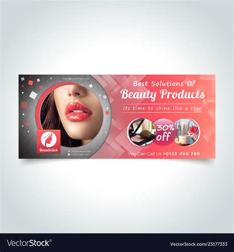 Beauty Facebook Cover Banner Design Royalty Free Vector