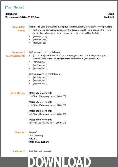 Including microsoft office on a resume? 45 Free Modern Resume / CV Templates - Minimalist, Simple ...