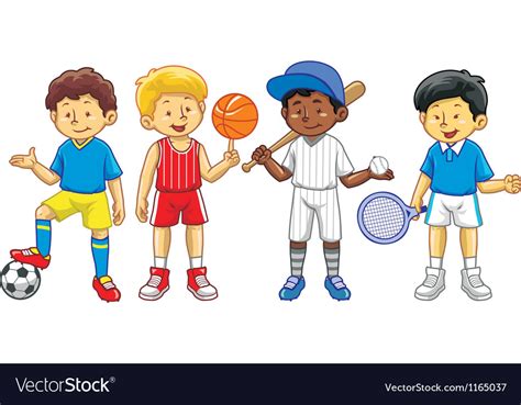 Kids In Various Sport Activity Royalty Free Vector Image