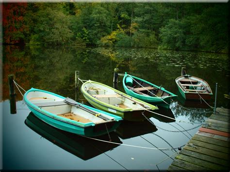 Wallpaper Autumn Lake Water Reflections Boats Wasser Herbst