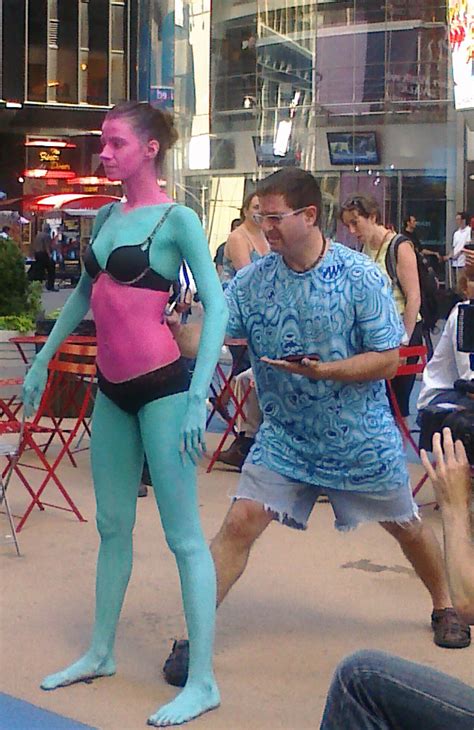 Stitched Creative Body Painting In Times Square