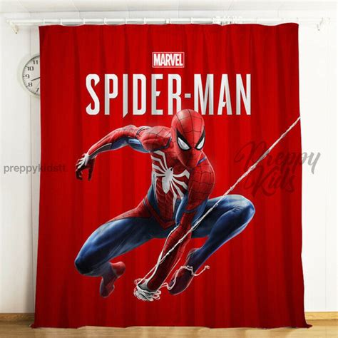 No 10 Spiderman Curtains Red Blackout 2 Panels Preppy Kids Shop