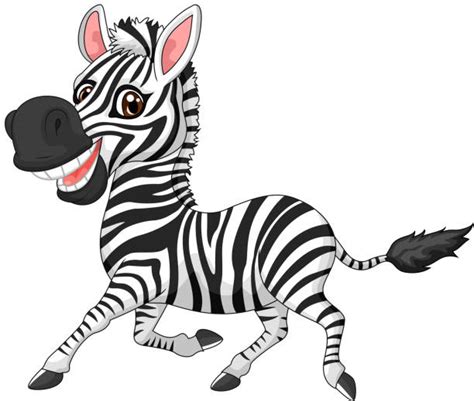 Cute Zebra Cartoon Running Illustrations Royalty Free Vector Graphics