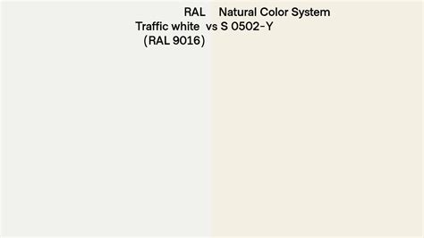 RAL Traffic White RAL 9016 Vs Natural Color System S 0502 Y Side By