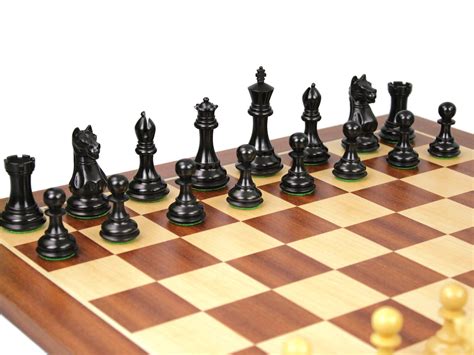Fierce Knight Staunton Ebonised Chess Pieces 3.75