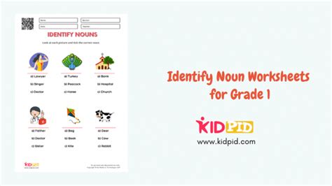 Identify Noun Worksheets For Grade 1 Kidpid