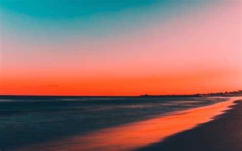 Download 1920x1200 Wallpaper Beach Clean Sky Skyline Sunset